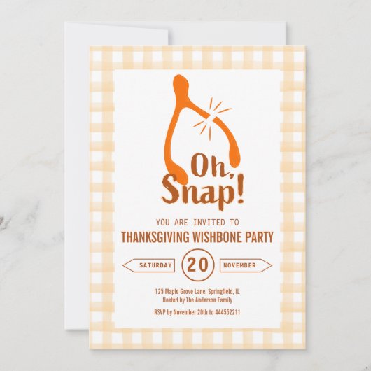 Funny Oh Snap Turkey Wishbone Thanksgiving  Kaart (Voorkant)