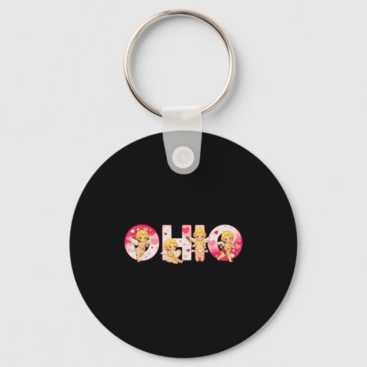Funny Ohio Cud Midwestern Party O-h-i-o In Valenti Sleutelhanger (Voorkant)