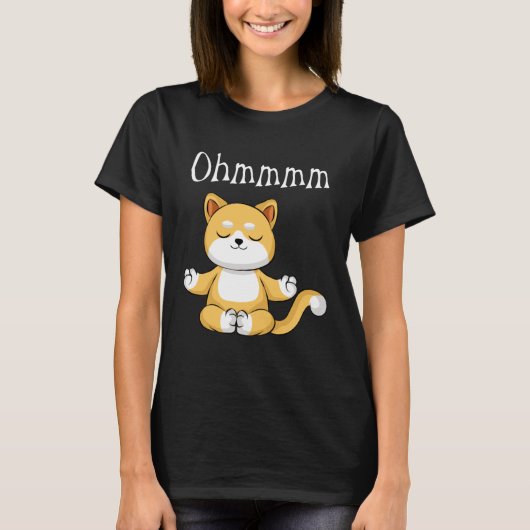 Funny Ohmmm Yoga Cat Zen Meditation Relaxation Fit T-shirt (Voorkant)
