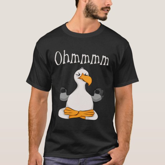 Funny Ohmmm Yoga Seagull Zen Meditation Relaxation T-shirt (Voorkant)