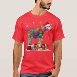 Funny Okapi Tree kerstlampjes Xmas Pajama Matc T-shirt