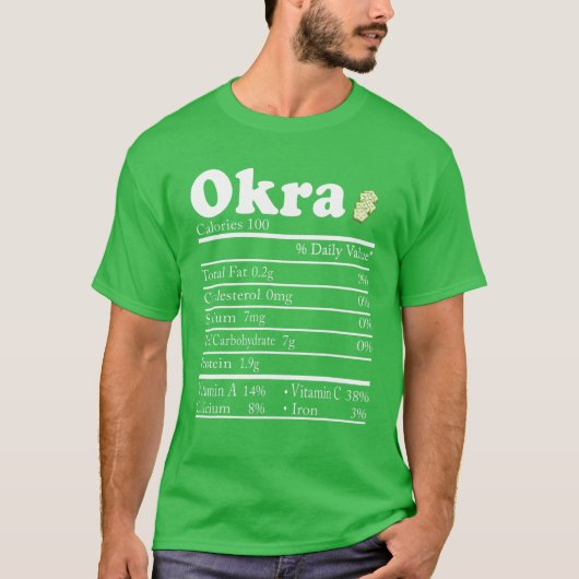 Funny Okra Nutrition Feit Thanksgiving kerst T-shirt (Voorkant)