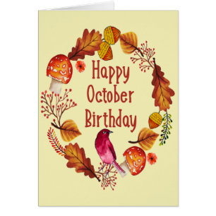 Funny Oktober Month Birthday Autumn vertrekt