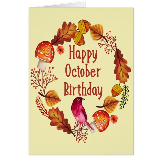 Funny Oktober Month Birthday Autumn vertrekt (Voorkant)