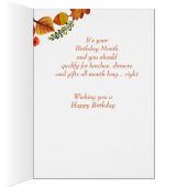 Funny Oktober Month Birthday Autumn vertrekt (Binnen (Rechts))