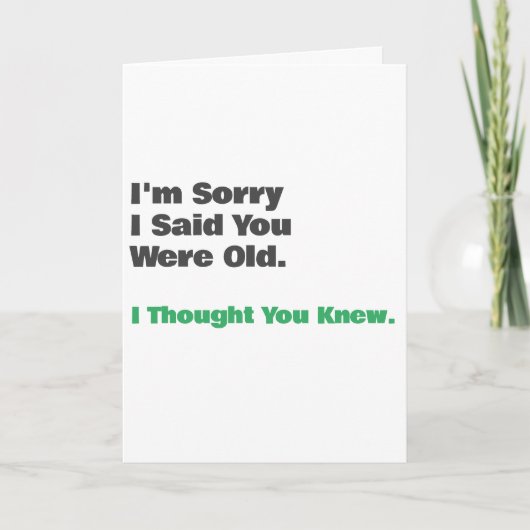Funny Old Age Birthday Card Kaart (Voorkant)