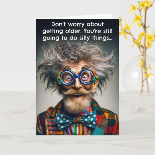 Funny Old Age Birthday Kaart (Gele Bloem)
