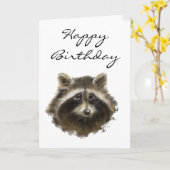 Funny, Old Age, Humor, Birthday Raccoon Kaart (Gele Bloem)