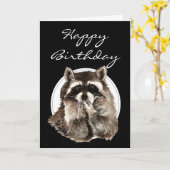 Funny, Old Age, Humor, Birthday Raccoon Kaart (Gele Bloem)