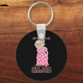 Funny Old Age Lady Needs New Body Transplant Sarca Sleutelhanger (Voorkant)