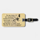 Funny Old Age Twitter Bird Pigeon Bagagelabel (Voorkant horizontaal)