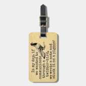 Funny Old Age Twitter Bird Pigeon Bagagelabel (Voorkant verticaal)