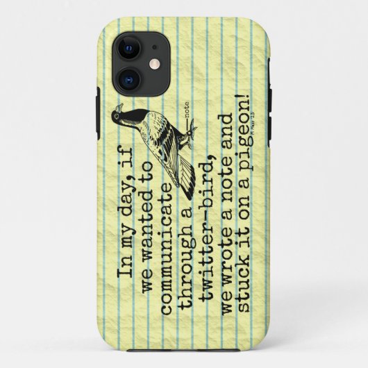 Funny Old Age Twitter Bird Pigeon Case-Mate iPhone Case (Achterkant)