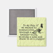 Funny Old Age Twitter Bird Pigeon Magneet (Voorkant / Achterkant)
