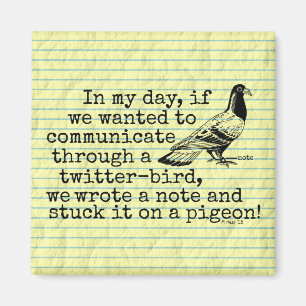 Funny Old Age Twitter Bird Pigeon Magneet