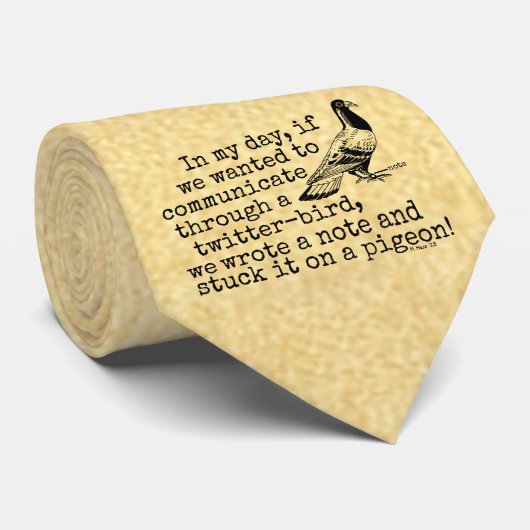 Funny Old Age Twitter Bird Pigeon Stropdas (Opgerold)