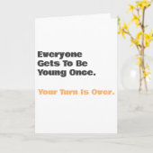 Funny Old Age Young Once Birthday Card Kaart (Gele Bloem)