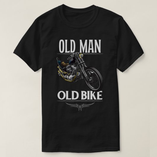 Funny Old Biker's Birthday  Motorcycle T-shirt (Design voorkant)