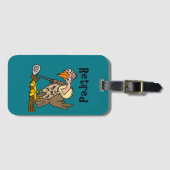 Funny Old Buzzard die Golf in ruste speelt Cartoon Bagagelabel (Voorkant (horizontaal))