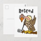Funny Old Buzzard die Golf in ruste speelt Cartoon Briefkaart (Voorkant / Achterkant)