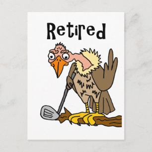 Funny Old Buzzard die Golf in ruste speelt Cartoon Briefkaart