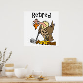 Funny Old Buzzard die Golf in ruste speelt Cartoon Poster (Keuken)