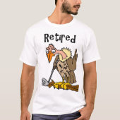 Funny Old Buzzard die Golf in ruste speelt Cartoon T-shirt (Voorkant)