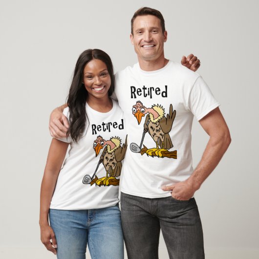 Funny Old Buzzard die Golf in ruste speelt Cartoon T-shirt (Unisex)