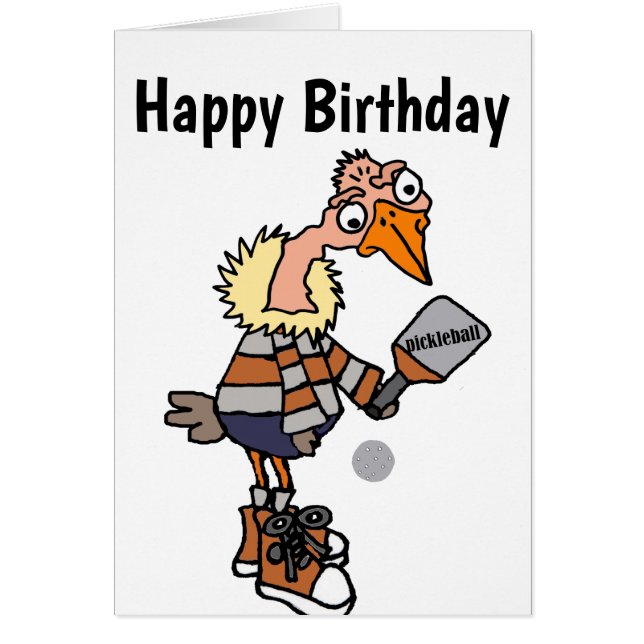 Funny Old Buzzard Pickleball Player Cartoon (Voorkant)