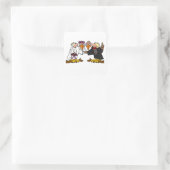 Funny Old Buzzard Wedding Cartoon Art Vierkante Sticker (Tas)