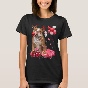 Funny Old English Bulldog Roos Heart Happy Valenti T-shirt