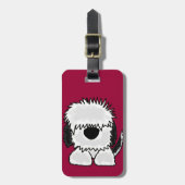 Funny Old English Sheepdog Cartoon Bagagelabel (Voorkant verticaal)