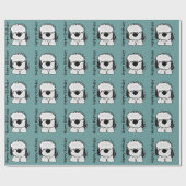 Funny Old English Sheepdog Cartoon Cadeaupapier (Vlak)