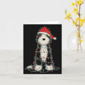 Funny Old English Sheepdog Christmas Graphics Dog  Kaart (Gele Bloem)