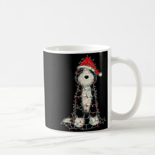 Funny Old English Sheepdog Christmas Graphics Dog  Koffiemok (Rechts)