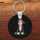 Funny Old English Sheepdog Christmas Graphics Dog Sleutelhanger (Voorkant)