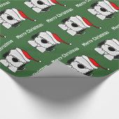 Funny Old English Sheepdog in Santa Hat Cadeaupapier (Hoek)