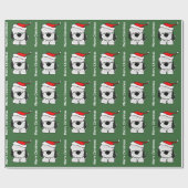 Funny Old English Sheepdog in Santa Hat Cadeaupapier (Vlak)
