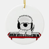 Funny Old English Sheepdog-speltoetsenbord Keramisch Ornament (Voorkant)