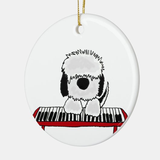 Funny Old English Sheepdog-speltoetsenbord Keramisch Ornament (Links)