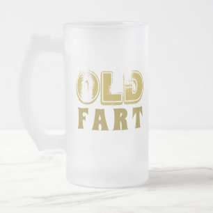 Funny Old Fart Birthday Gold Typografie Matglas Bierpul