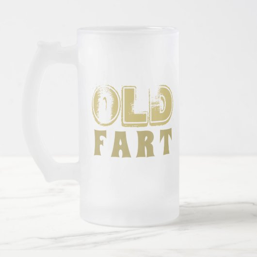 Funny Old Fart Birthday Gold Typografie Matglas Bierpul (Links)