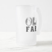 Funny Old Fart Birthday Typografie Matglas Bierpul (Voorkant rechts)