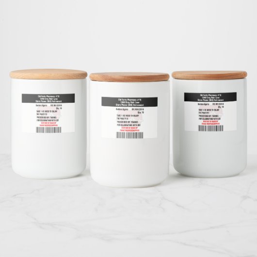 Funny Old Farts Party Prescription RX Bottle Label Voedselcontainer Etiket (Flessen)