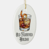 Funny Old Fashion Holiday Cocktail Christmas  Keramisch Ornament (Rechts)