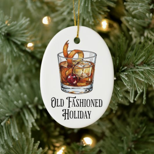 Funny Old Fashion Holiday Cocktail Christmas  Keramisch Ornament (Boom)