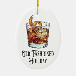 Funny Old Fashion Holiday Cocktail Christmas Keramisch Ornament