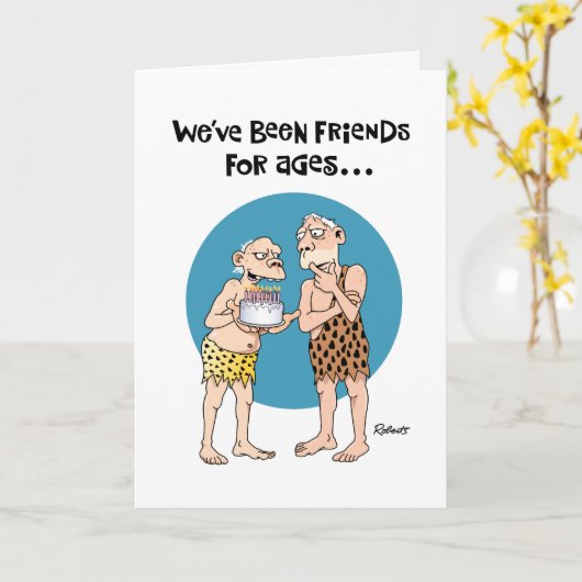 Funny Old Friend Birthday Kaart (Gele Bloem)