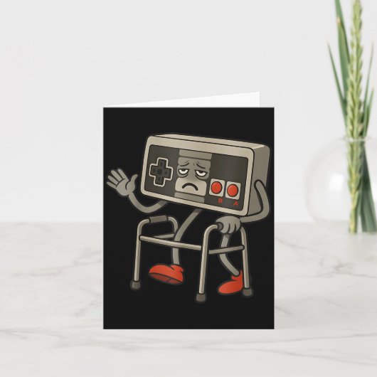 Funny Old Gamer Gaming Retro 80s 90s Retro Video G Kaart (Voorkant)