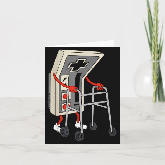 Funny Old Gamer Gaming Retro 80s 90s Video Game Ol Kaart (Voorkant)